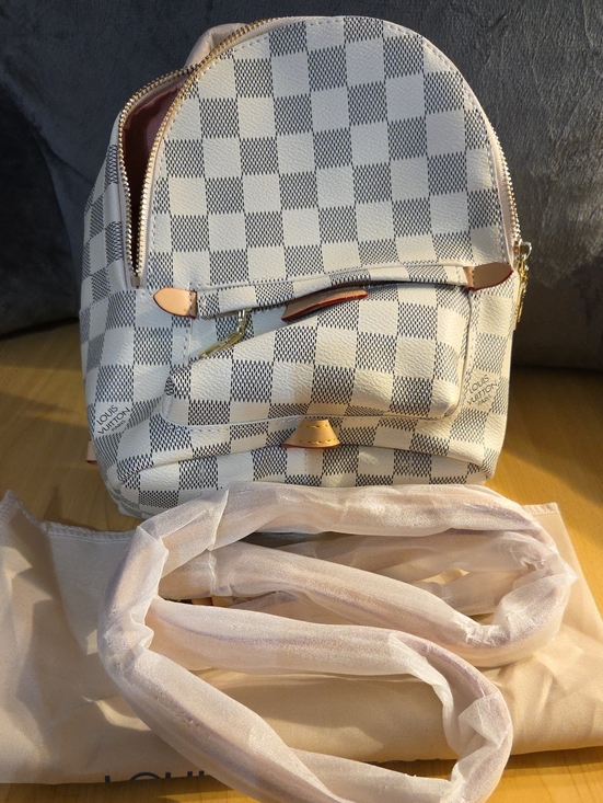 Bags | Designerinspired White Check Mini Backpack | Poshmark